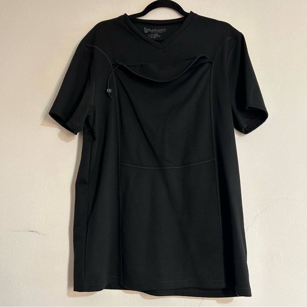 Lalabu Dad Babywearing Short Sleeve Shirt in Black Size XL